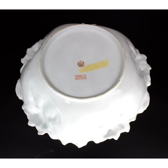 R S PRUSSIA Yellow Iris Gold Embossed Bowl - Picture 3 of 4